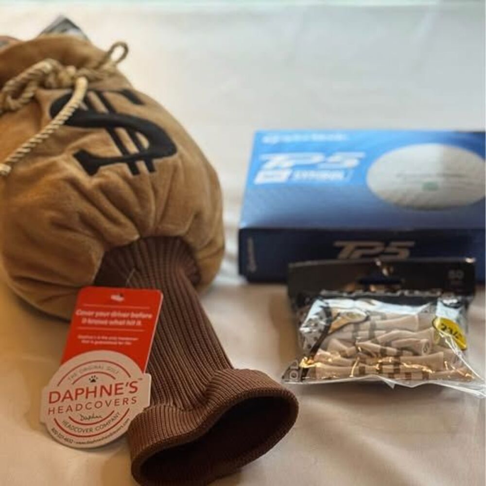 NWT-Golf Sport Accessories, Money Theme, Taylor Made Balls, Tee’s & Club Cover - Picture 9 of 10